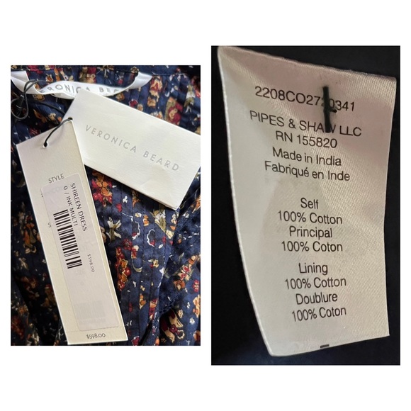 Veronica Beard Shireen Midi Dress 0 - Picture 10 of 11